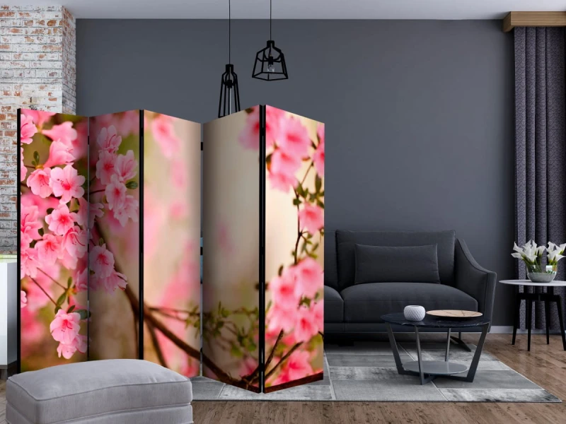 Parawan 5-częściowy - Pink azalea II [Room Dividers]