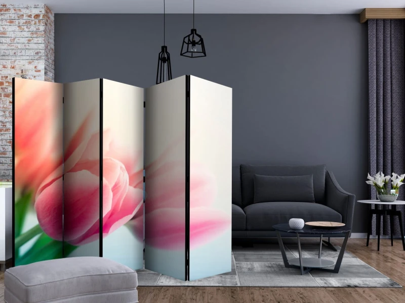 Parawan 5-częściowy - Wiosna i tulipany II [Room Dividers]