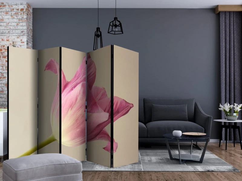 Parawan 5-częściowy - Pink tulip II [Room Dividers]