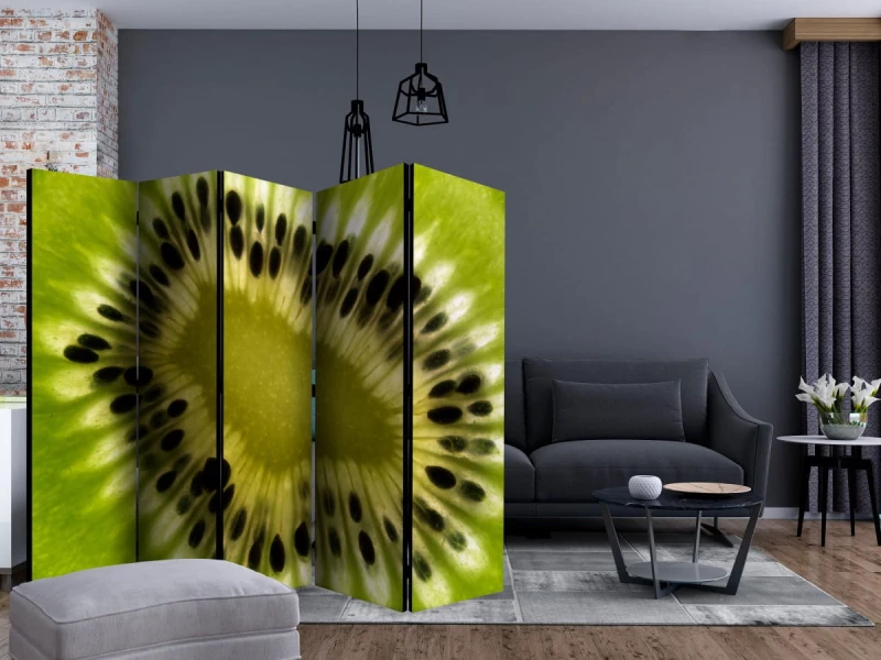 Parawan 5-częściowy - owoce: kiwi II [Room Dividers]