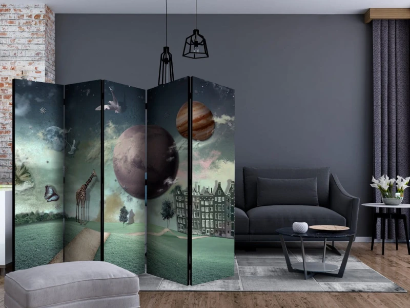 Parawan 5-częściowy - Miasto przyszłości II [Room Dividers]