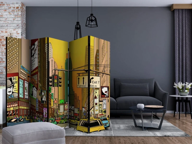 Parawan 5-częściowy - Nowy Jork - miasto tętniące życiem II [Room Dividers]