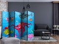 Parawan 5-częściowy - Ośmiornica i rekin II [Room Dividers]