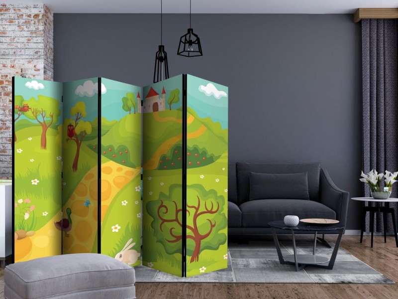 Parawan 5-częściowy - Droga do magicznego zamku II [Room Dividers]