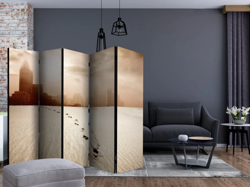 Parawan 5-częściowy - W drodze do wielkiego miasta II [Room Dividers]