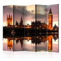 Parawan 5-częściowy - Big Ben wieczorem, Londyn II [Room Dividers]
