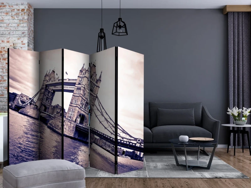 Parawan 5-częściowy - Tower Bridge II [Room Dividers]