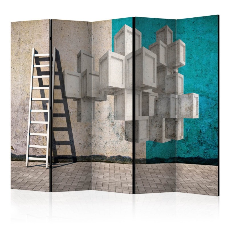 Parawan 5-częściowy - Betonowe bloki II [Room Dividers]