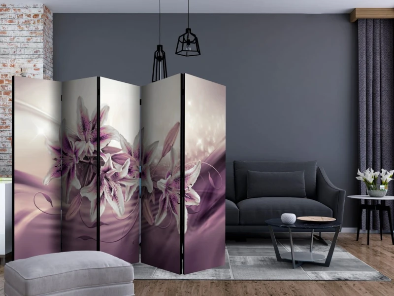 Parawan 5-częściowy - Fioletowa dyskrecja II [Room Dividers]