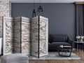 Parawan 5-częściowy - Cegła w ramce (beżowy) II [Room Dividers]