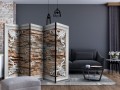 Parawan 5-częściowy - Cegła w ramce (brązowy) II [Room Dividers]