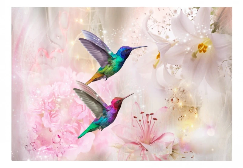 Fototapeta samoprzylepna - Kolorowe kolibry (różowy)