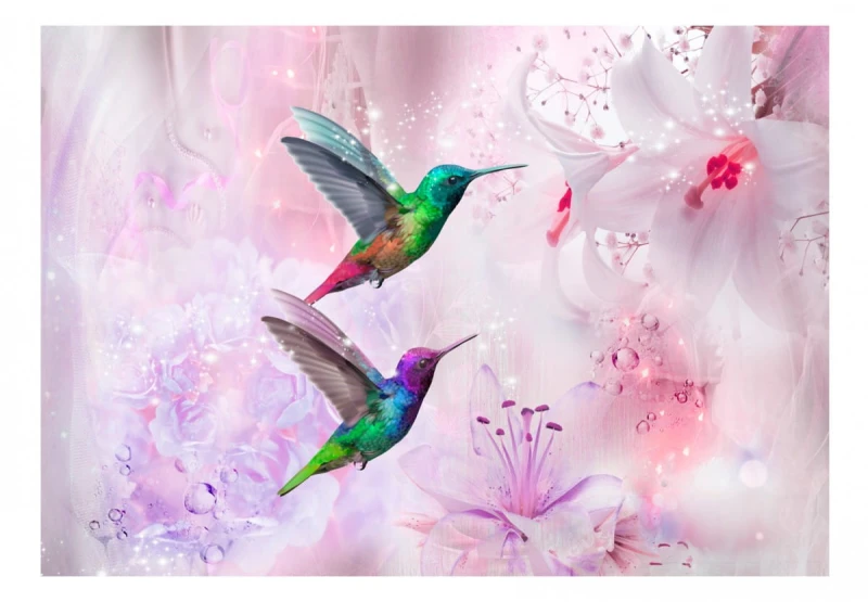 Fototapeta samoprzylepna - Kolorowe kolibry (fioletowy)