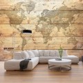 Fototapeta samoprzylepna - Mapa na deskach