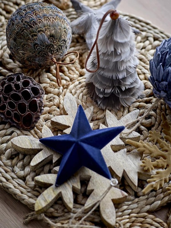 Bloomingville Zestaw 2 szt. metalowych ozdób świątecznych mosiężny