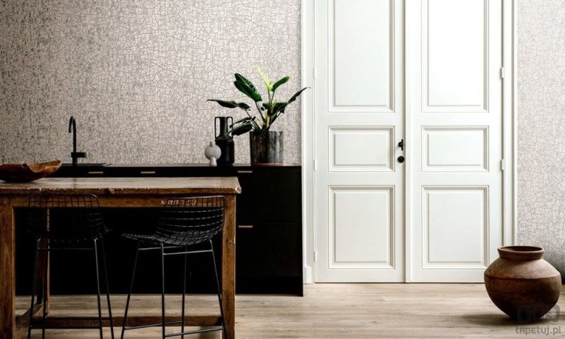 Szara tapeta z ceramicznym efektem
