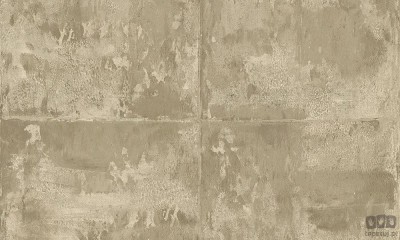 Beżowa tapeta z efektem betonowych kafli