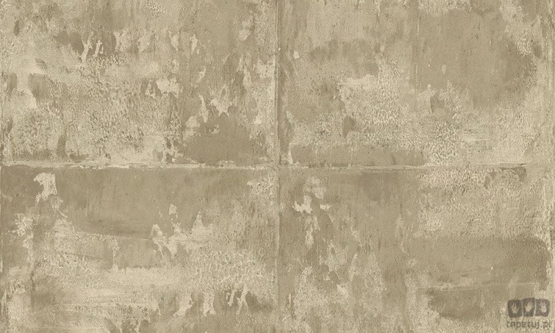 Beżowa tapeta z efektem betonowych kafli