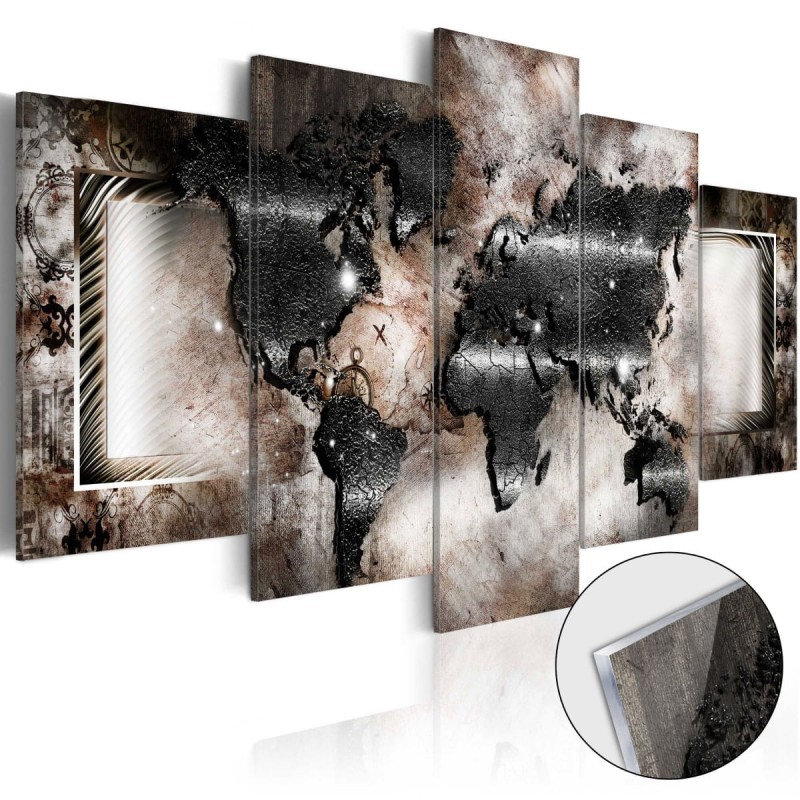Obraz na szkle akrylowym - Grafitowa mapa [Glass]