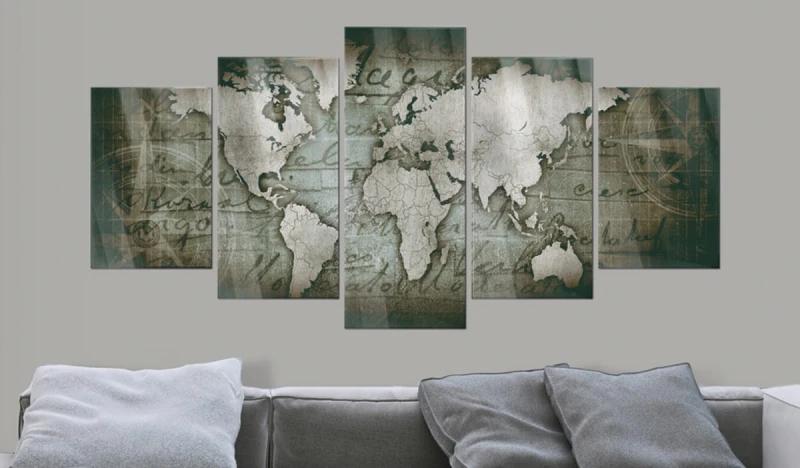 Obraz na szkle akrylowym - Plexi: Mapa retro