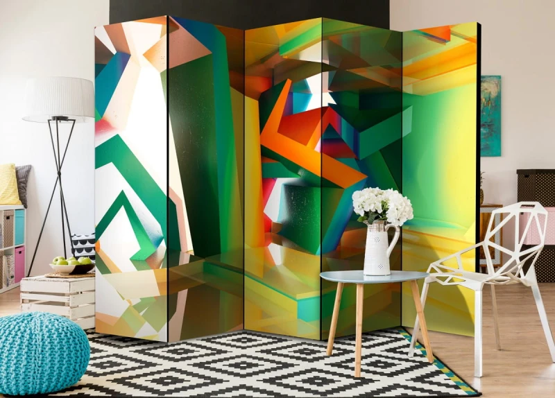 Parawan 5-częściowy - Kolorowa przestrzeń II [Room Dividers]