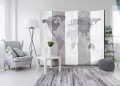Parawan 5-częściowy - Betonowa mapa [Room Dividers]