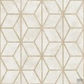 Kremowa tapeta z drewnianym geometrycznym zdobieniem