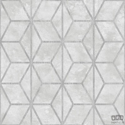 Szara tapeta z drewnianym geometrycznym zdobieniem