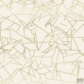 Tapeta w odcieniu kremowego z geometrycznym złotym wzorem