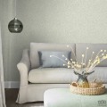 Tapeta w odcieniu zielonego z motywem roślinnym