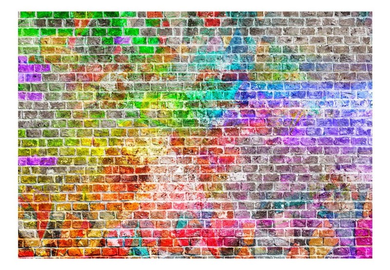 Fototapeta - Tęczowy mur