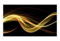 Fototapeta - Żółta dynamiczna fala na czarnym tle
