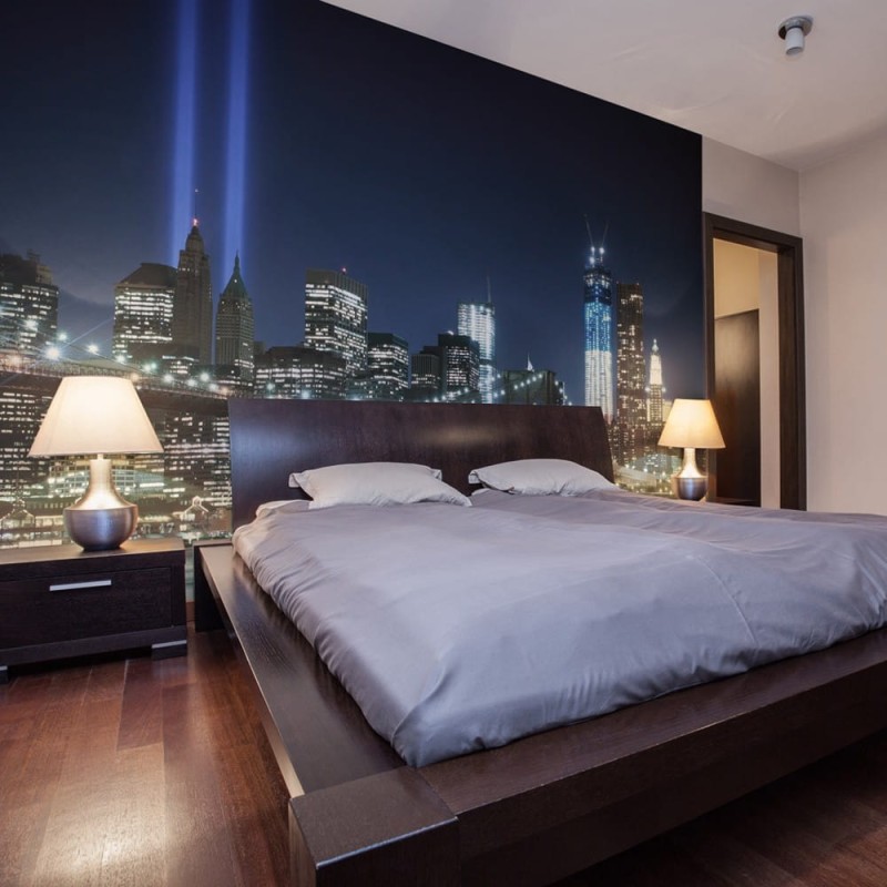 Fototapeta - Floodlights over NYC