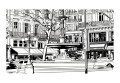 Fototapeta - Sketch of parisian fountain