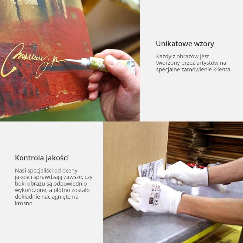Obraz malowany - Czerwony zachód słońca nad morzem