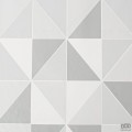 Biało-szara tapeta z geometrycznym motywem 3D