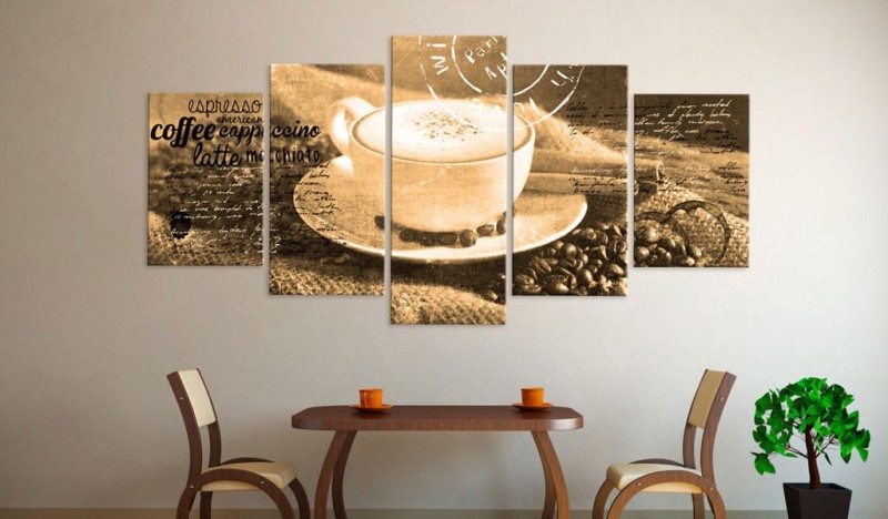 Obraz - Coffe, Espresso, Cappuccino, Latte machiato ... - sepia