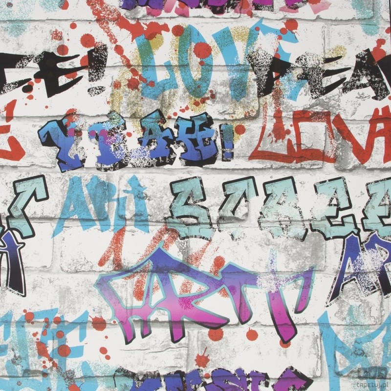 Tapeta papierowa z motywem graffiti w amerykańskim stylu