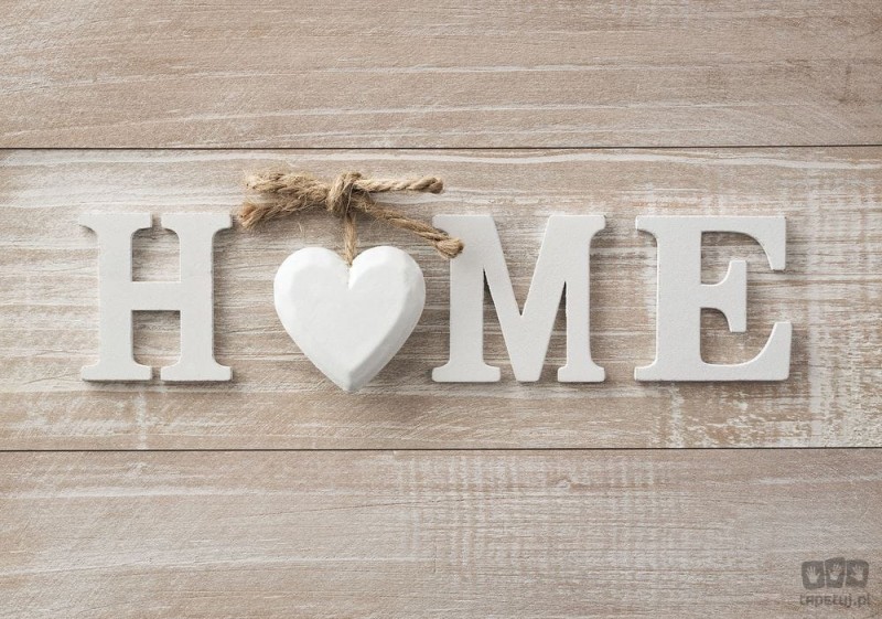 Fototapeta napis home na deskach
