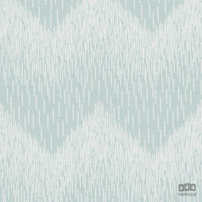 Niebieska tapeta papierowa w geometryczny wzór jodełka z brokatem