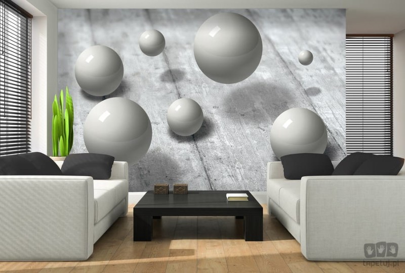 Fototapeta szare kule 3D