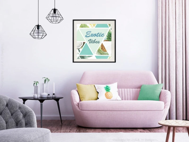 Plakat - Tropikalna mozaika (kwadratowy)