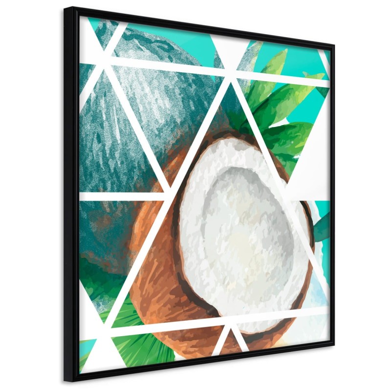 Plakat - Tropikalna mozaika z kokosem (kwadratowy)