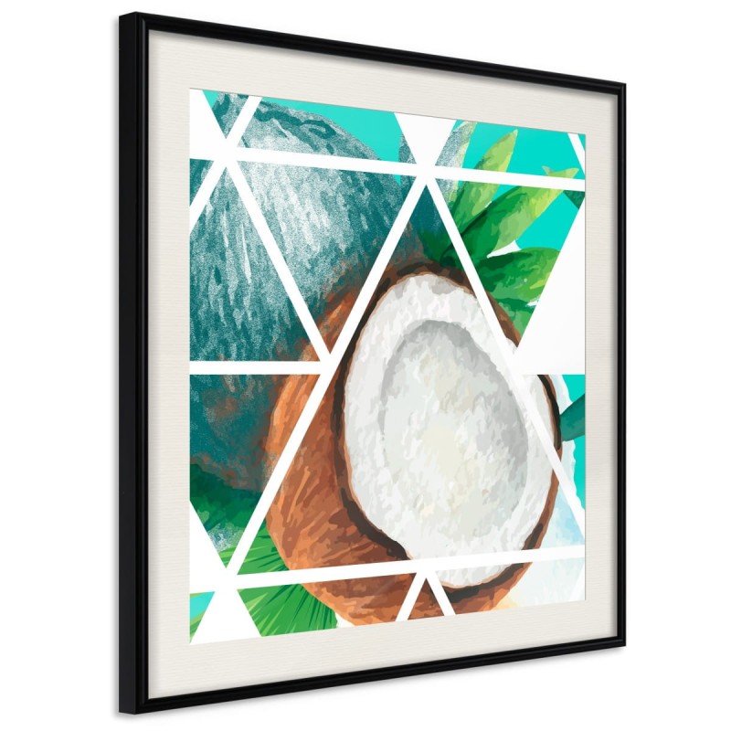 Plakat - Tropikalna mozaika z kokosem (kwadratowy)