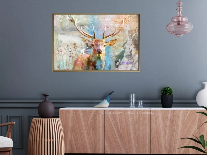 Plakat - Pastelowy jeleń