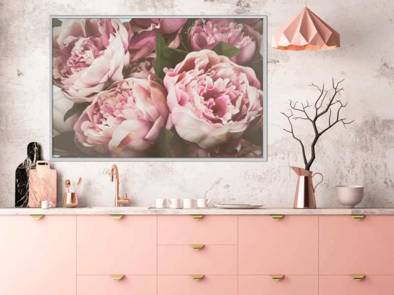 Plakat - Pastelowe peonie