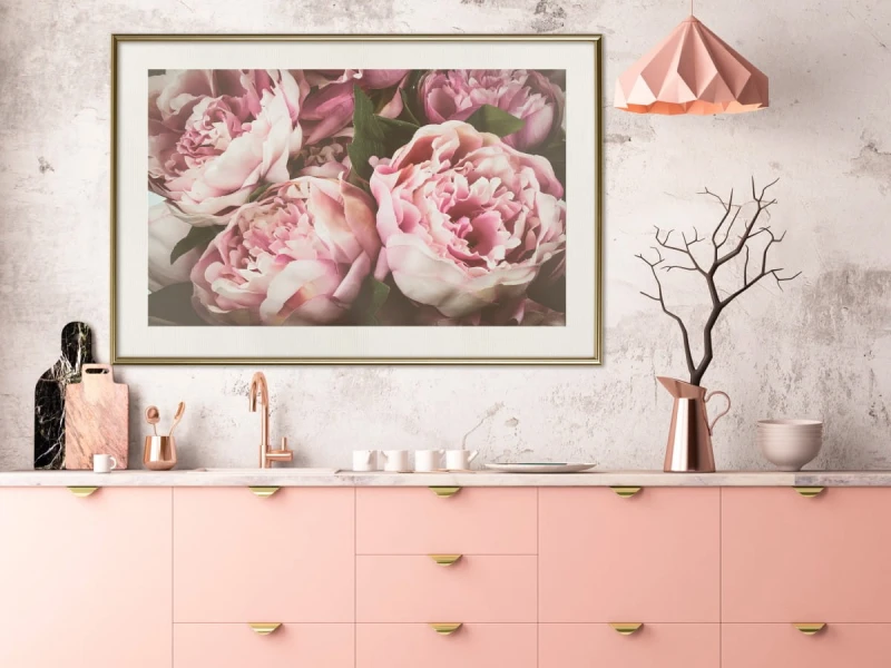 Plakat - Pastelowe peonie