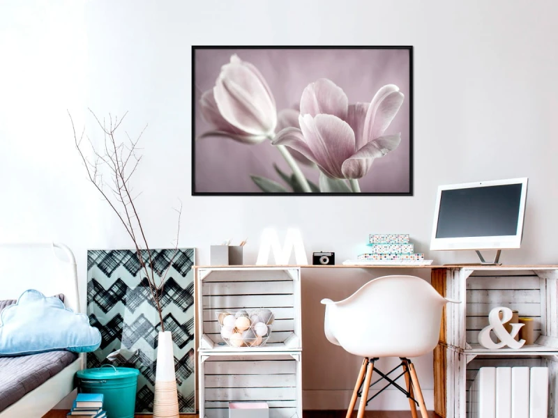 Plakat - Pastelowe tulipany I