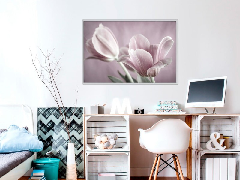 Plakat - Pastelowe tulipany I
