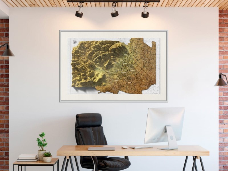 Plakat - Mapa reliefowa: Wiedeń